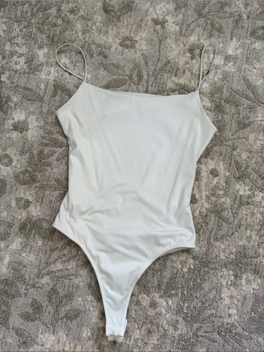 Akira White Spaghetti Strap Bodysuit